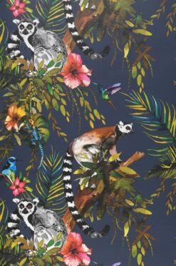 Tapete Madagascar Stahlblau