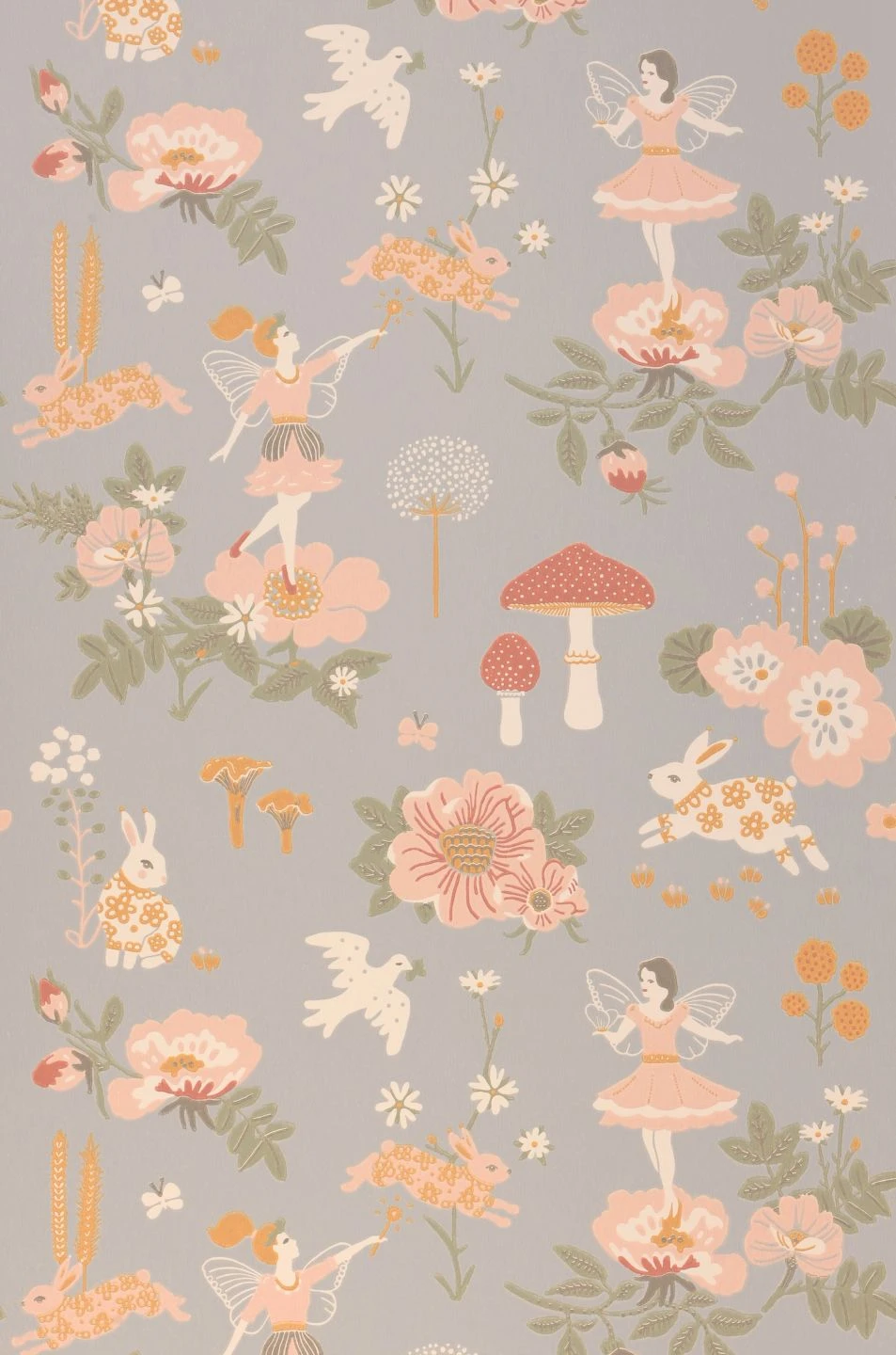 Tapete Old Garden Hellblaugrau 2 Tapete Old Garden Hellblaugrau – Bild 2