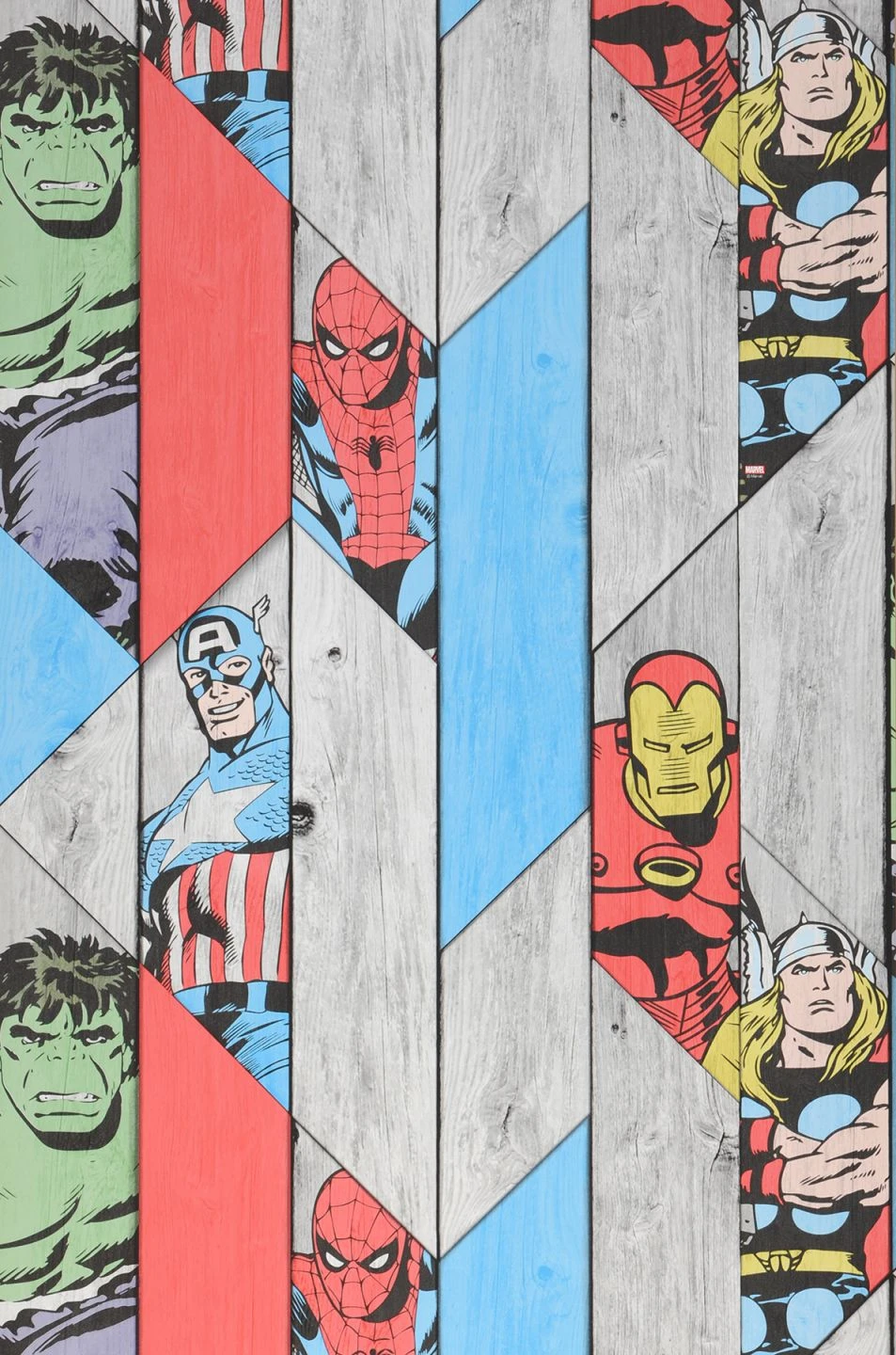 Tapete Marvel Wood Bunt 2 Tapete Marvel Wood Bunt – Bild 2