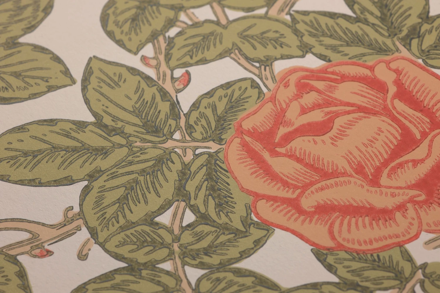 Tapete Rambling Rose Korallenrot 2 Tapete Rambling Rose Korallenrot – Bild 2