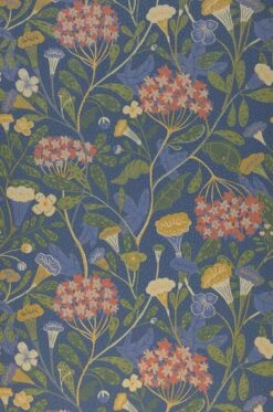 Tapete Flowery Blaugrau