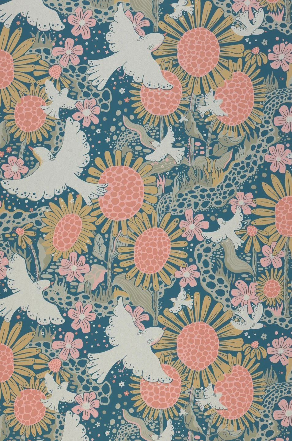 Tapete Monica Ozeanblau 1 Tapete Monica Ozeanblau