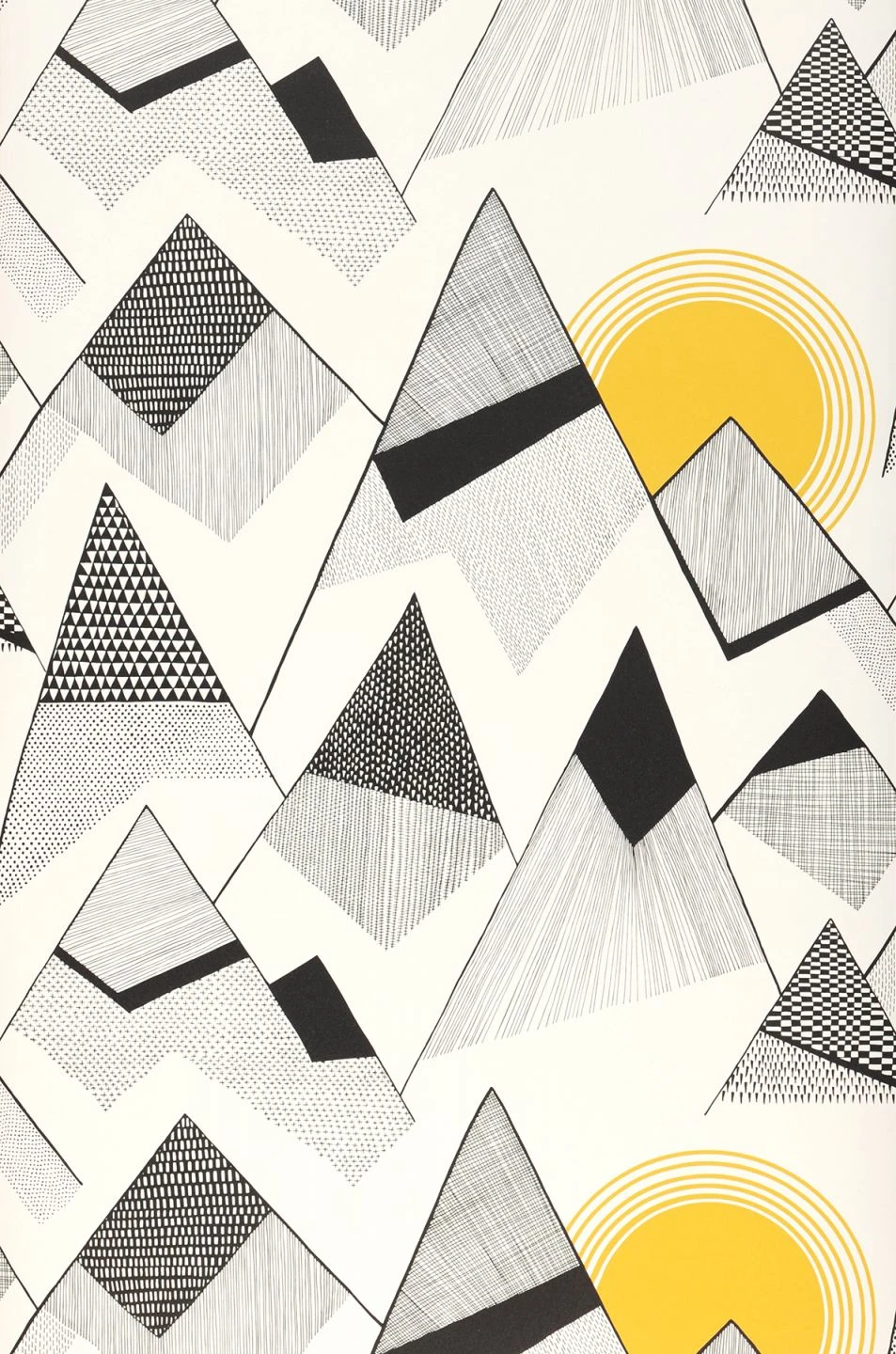 Tapete Mountains Goldgelb 2 Tapete Mountains Goldgelb – Bild 2