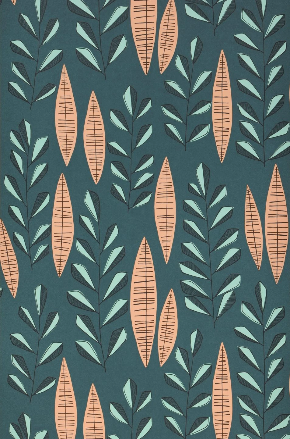 Tapete Garden City Blaugrün 2 Tapete Garden City Blaugrün – Bild 2