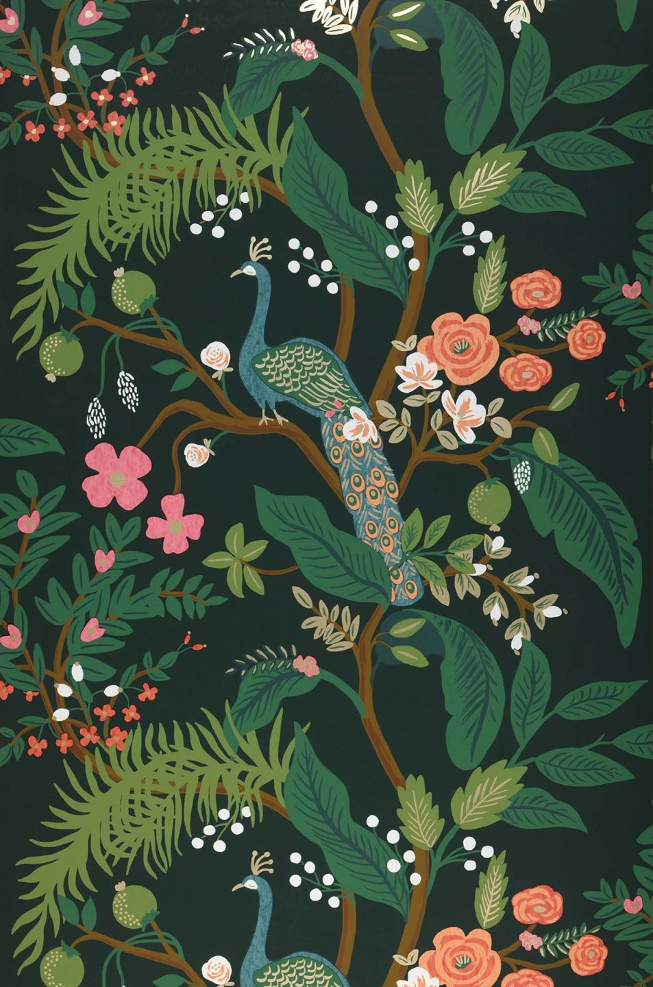 Tapete Peacock Tree Dunkelgrün 2 Tapete Peacock Tree Dunkelgrün – Bild 2