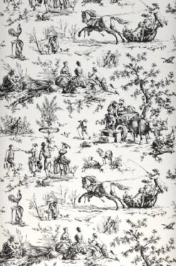 Tapete Toile De Jouy Schwarz