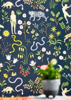 Tapete Adam And Eve Stahlblau