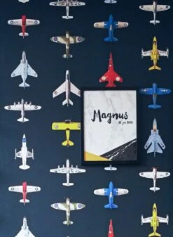 Tapete Airplanes 02 Graublau