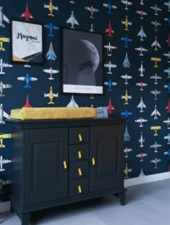 Tapete Airplanes 02 Graublau -Tapetengeschäft Airplaines 02 C 310202 2880x1440