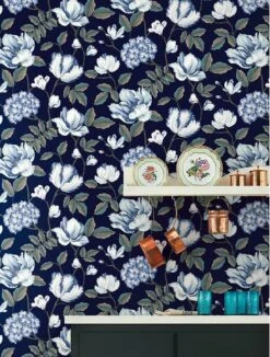 Tapete Alba Dunkelblau -Tapetengeschäft Alba B 790352 2880x1440