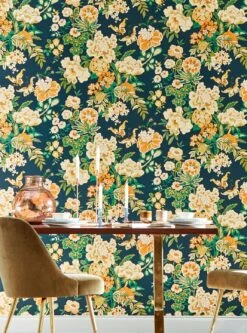 Tapete Amanda Schwarzblau -Tapetengeschäft Amanda B 463041 2880x1440