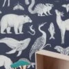 Ferm LIVING Tapete Animal Graublau