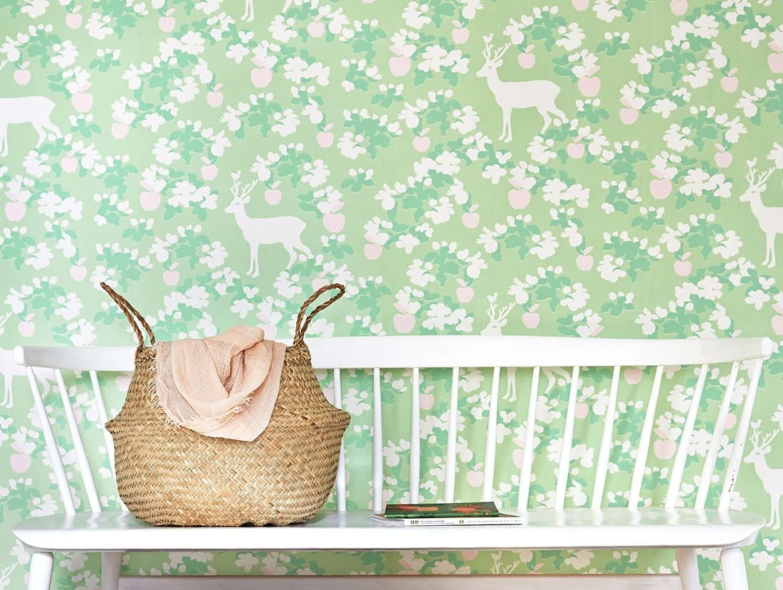 Tapete Apple Garden Mintgrün 1 Tapete Apple Garden Mintgrün