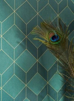 Tapete Barite Dunkelgrün Schimmer