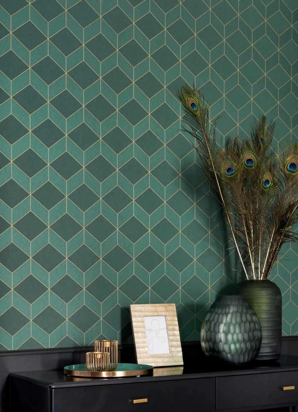 Tapete Barite Dunkelgrün Schimmer 4 Tapete Barite Dunkelgrün Schimmer – Bild 4