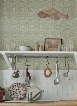 Tapete Borage Hellgrüngrau -Tapetengeschäft Borage D 463281 2880x1440