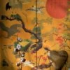 Wandbild Byobu Metallic Gelbgold