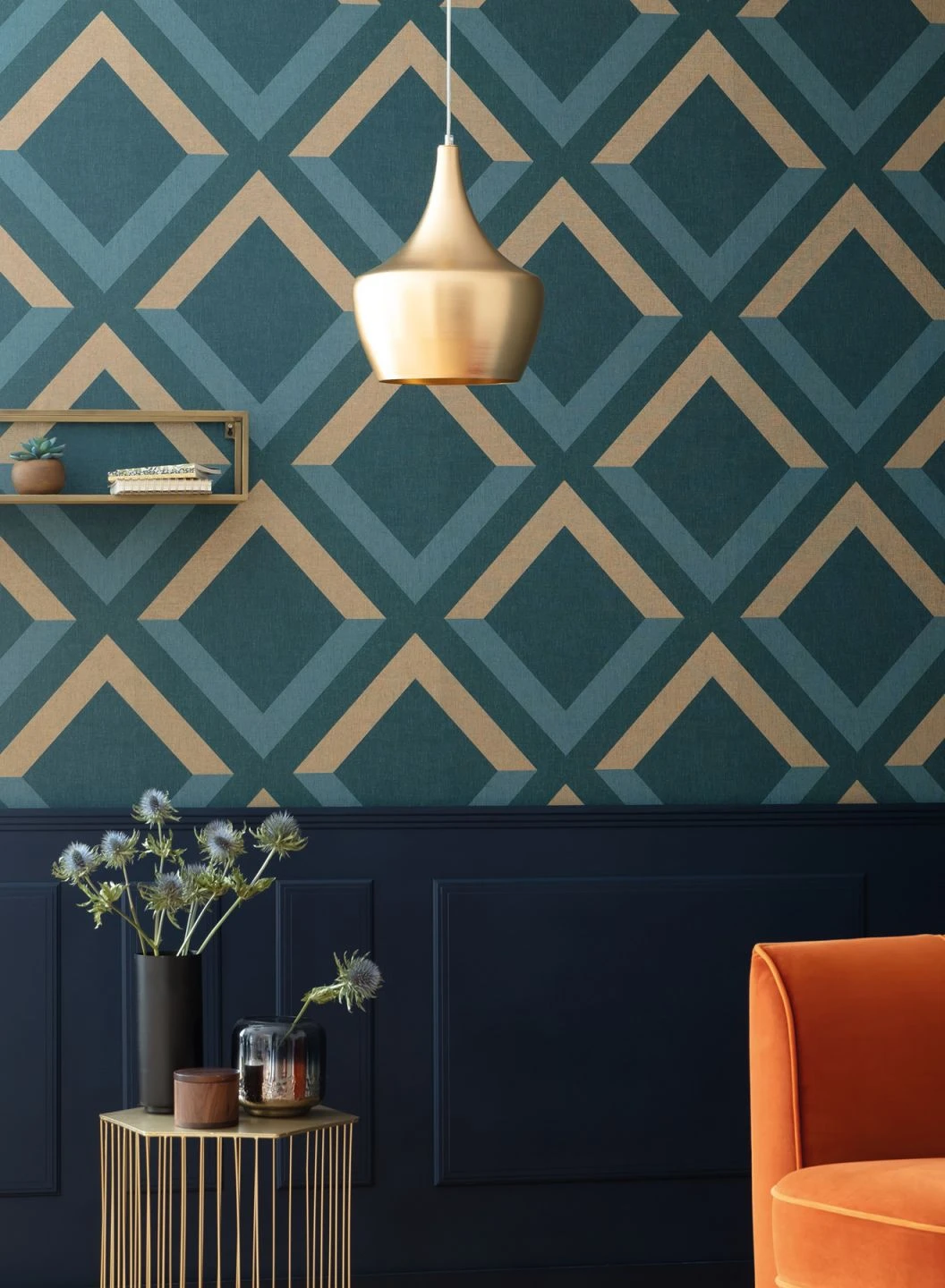 Tapete Cameron Ozeanblau 1 Tapete Cameron Ozeanblau