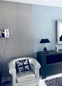 Tapete Cassiopeia Silber Glanz -Tapetengeschäft Cassiopeia K 820174 2880x1440