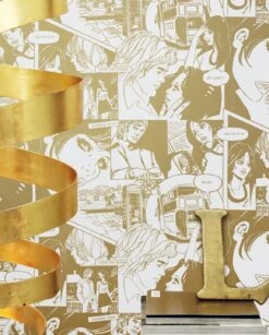 Tapete Comic Love Perlgold