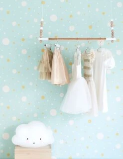 Tapete Confetti Pastelltürkis -Tapetengeschäft Confetti C 389192 2880x1440