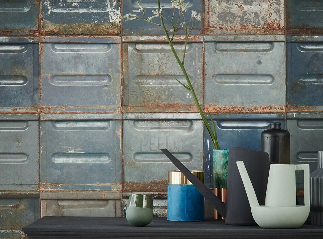 Tapete Container Graublau 1 Tapete Container Graublau