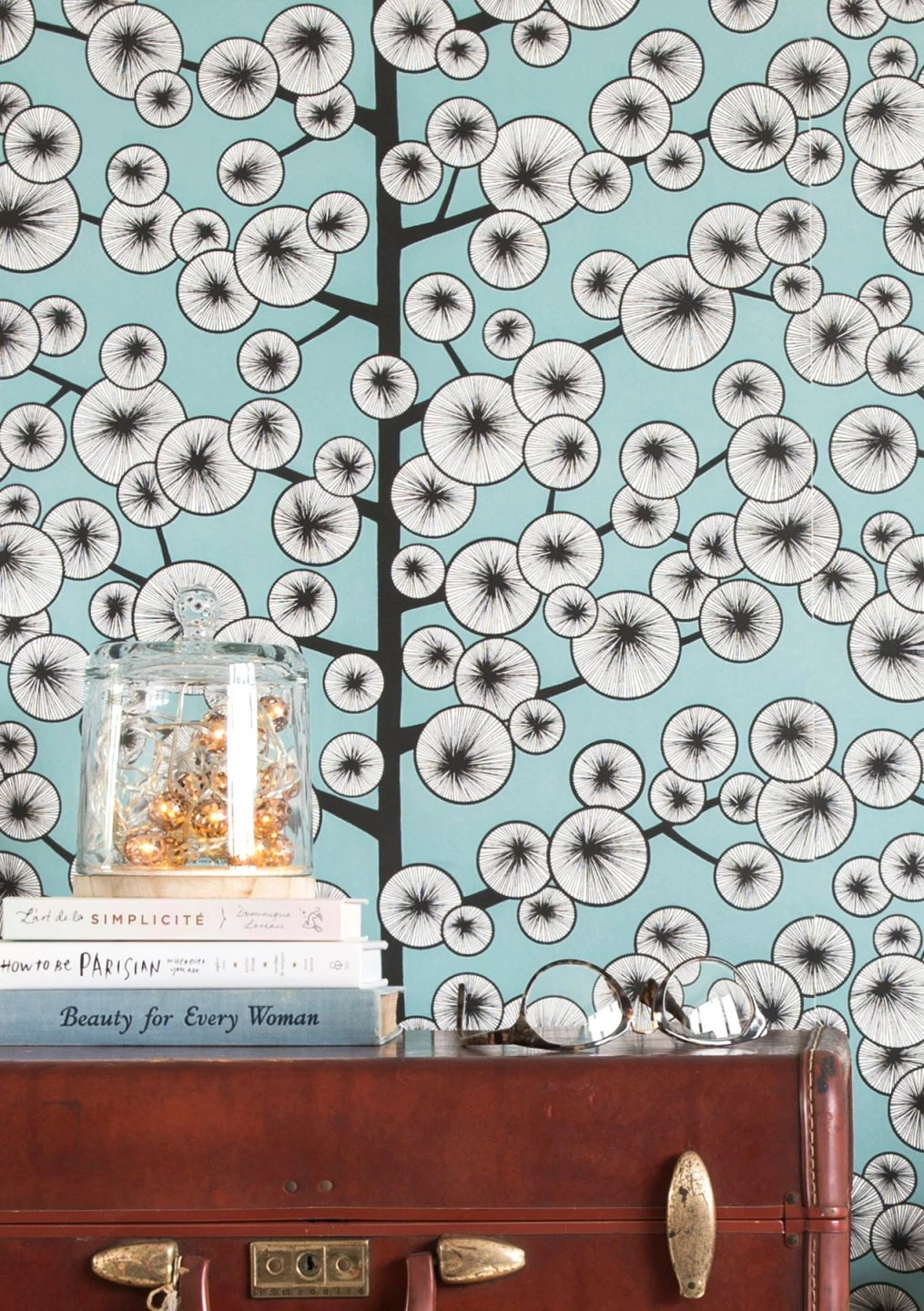 Tapete Cotton Tree Pastelltürkis 1 Tapete Cotton Tree Pastelltürkis