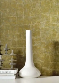 Tapete Croco 14 Olivbraun -Tapetengeschäft Croco 14 A 345114 2880x1440