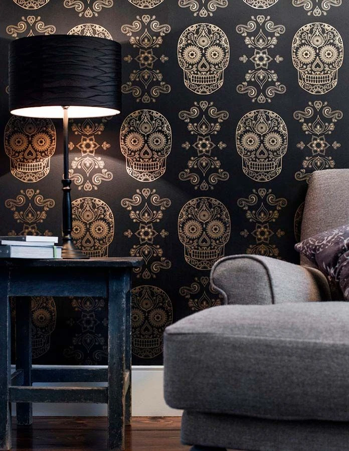 Tapete Dia De Los Muertos Schwarz 2 Tapete Dia De Los Muertos Schwarz – Bild 2