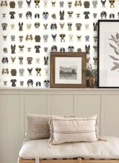 Selbstklebende Tapete Dog Days Weiss -Tapetengeschäft Dog Days 790601 2880x1440