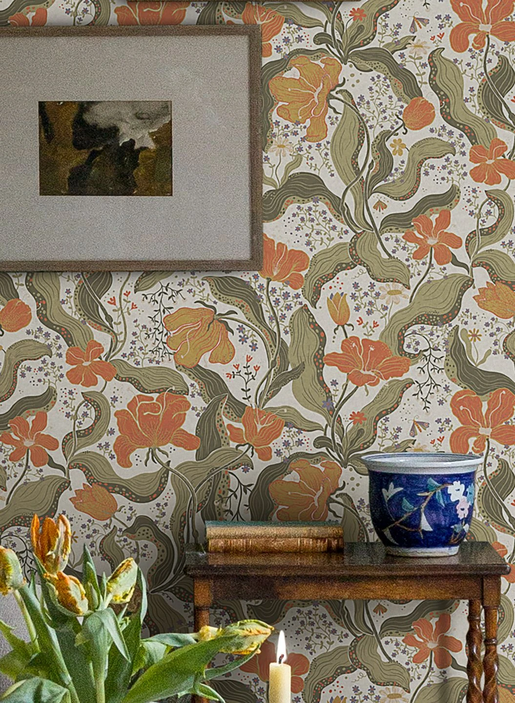 Tapete Edvin Korallenrot 1 Tapete Edvin Korallenrot