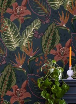 Tapete Exotic Escape Dunkelblau