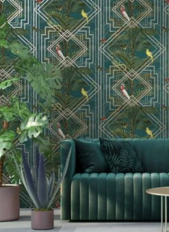 Tapete Grace Wasserblau -Tapetengeschäft Grace B 103123 2880x1440