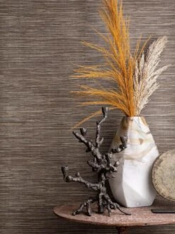 Tapete Grasscloth Illusion Dunkelbraun -Tapetengeschäft Grasscloth Illusion B 715021 2880x1440