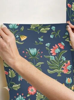Selbstklebende Tapete Heirloom Floral Dunkelblau 5 Selbstklebende Tapete Heirloom Floral Dunkelblau -Tapetengeschäft Heirloom Floral C 790692 2880x1440