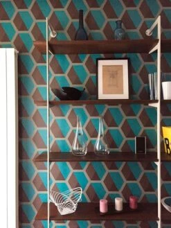 Tapete Hirolanit Türkis Glitzer -Tapetengeschäft Hirolanit 820601 2880x1440