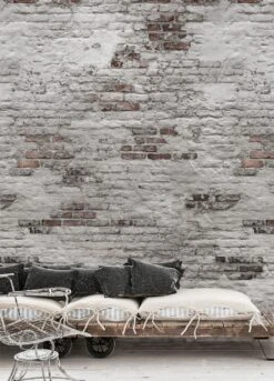 Wandbild Industrial Wall Hellgrau -Tapetengeschäft Industrial Wall B 390741 2880x1440