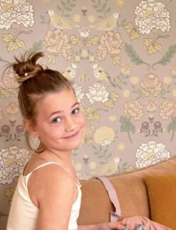 Tapete June Hellgraubeige