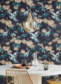 Tapete Kimora Schwarzblau -Tapetengeschäft Kimora B 431702 2880x1440