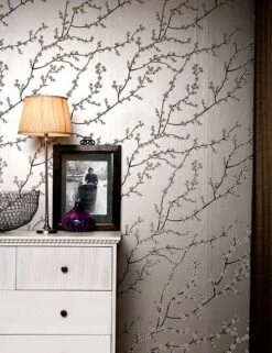 Tapete Kyoto Silbergrau Schimmer