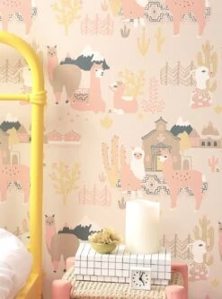 Tapete Lama Village Hellelfenbein -Tapetengeschäft Lama Village A 389362 2880x1440