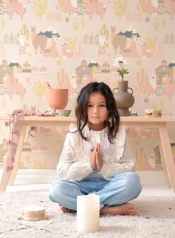 Tapete Lama Village Hellelfenbein -Tapetengeschäft Lama Village D 389362 2880x1440