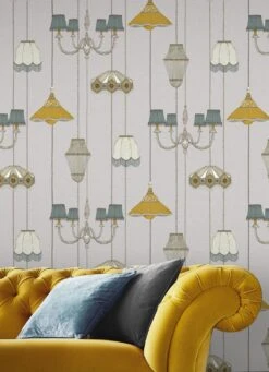 Tapete Lampshade Heaven Kieselgrau 5 Tapete Lampshade Heaven Kieselgrau -Tapetengeschäft Lampshade Heaven A 431512 2880x1440