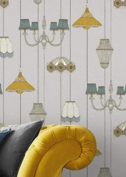 Tapete Lampshade Heaven Kieselgrau