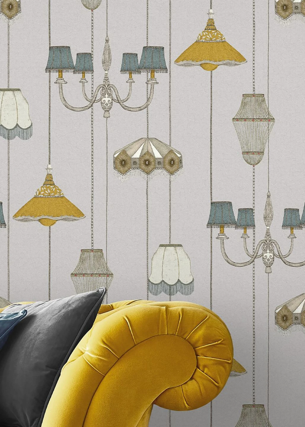 Tapete Lampshade Heaven Kieselgrau 1 Tapete Lampshade Heaven Kieselgrau