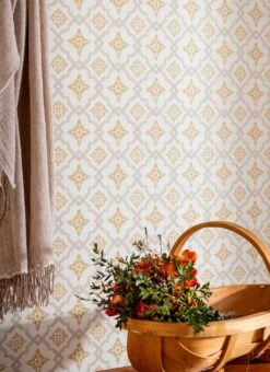 Tapete Lavinia Ockergelb -Tapetengeschäft Lavinia B 491264 2880x1440