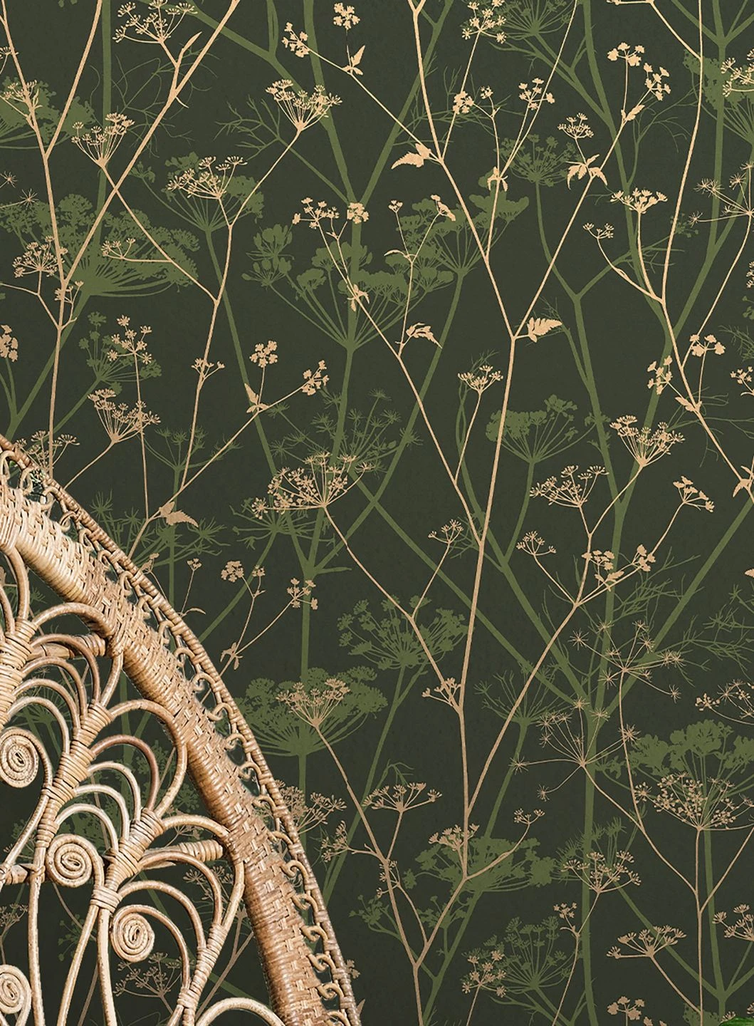 Tapete Meika Dunkelgrün 1 Tapete Meika Dunkelgrün