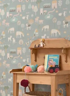 Tapete My Farm Zementgrau -Tapetengeschäft My Farm B 389321 2880x1440