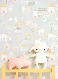 Tapete My Farm Weissgrau -Tapetengeschäft My Farm B 389322 2880x1440