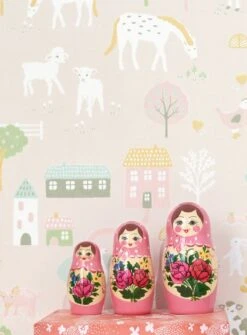 Tapete My Farm Zartrosa